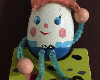 Vintage Kurt S Adler Humpty Dumpty rare wooden ornament