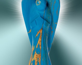 Turquoise man-made angel