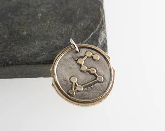 Leo Star Constellation Necklace Constellation Jewelry, Stamp Necklace Stamped Charm,Silver Charm,Handmade Necklace,Constellation Charm