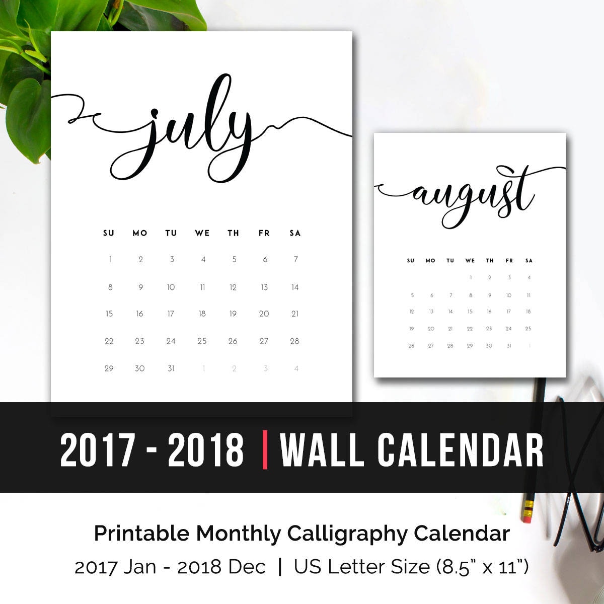 Printable Calendar 2018 Monthly Wall Calendar 2018 Monthly