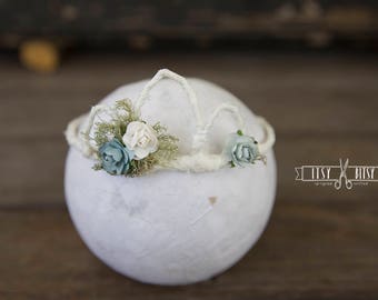 Newborn Tiara // Photo Prop // Floral Crown // Newborn // Photography // Rustic // Floral