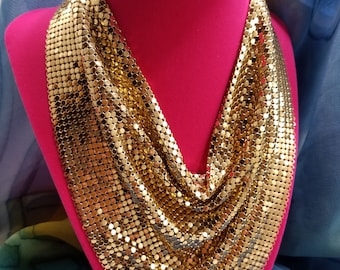 Exquisite Whiting & Davis Gold Mesh Necklace