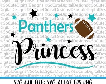 Panthers Princess SVG, Carolina Panthers svg, football svg cut file, silhouette cut file, cameo file, cricut, sports svg, cricut svg