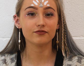 White Flower Spiked Earrings