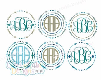 Arrow Monogram Svg Files, Cute Arrow Svg Digital Design, Cutting files for Silhouette & Cricut - Svg Dxf Eps, Png Silhouette Cuttable Frames