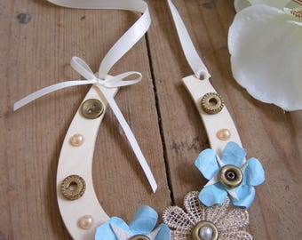Something Blue Lucky Wedding Horseshoe Gift for Bride Victorian Gift for her