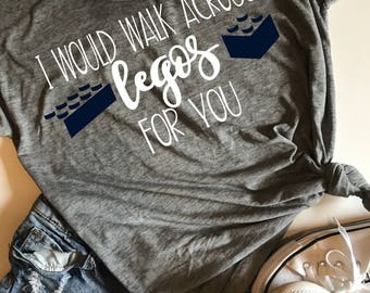 I would walk across Legos for you SVG, PDF, PNG, Dxf Design