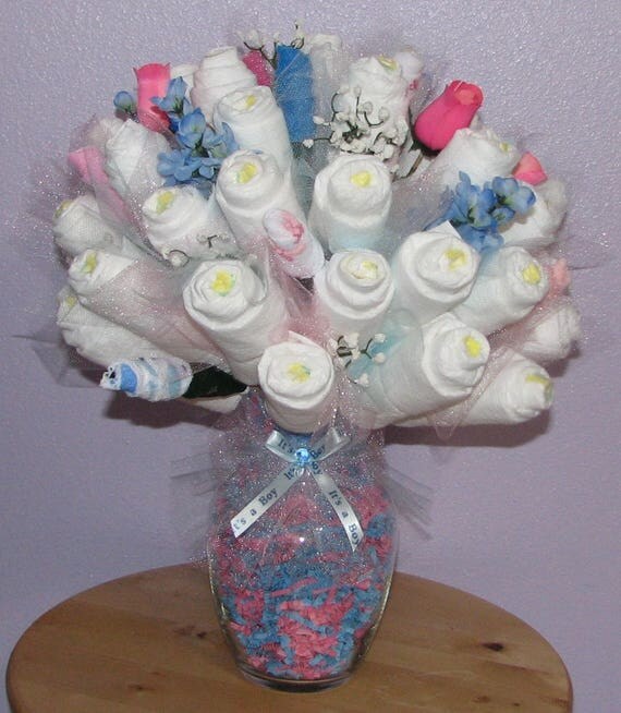 Diaper Bouquet Baby Shower Centerpiece Unique Diaper