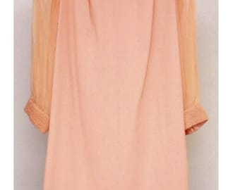 1960s pink shift dress sz S-M