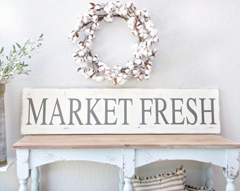 Large kitchen sign, wooden kitchen sign, Kitchen wall decor, Farmhouse Kitchen, market fresh sign, pantry sign