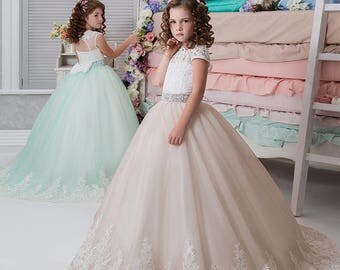 Blush Flower Girl Dress • Mint Flower Girl Dress • Pink Flower Girl Dress • Birthday • Girls party dresses • Princess Dress •Toddler dress