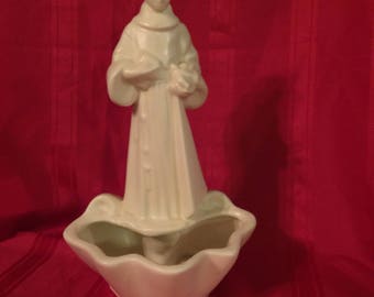 Vintage Hull Pottery USA Monk St. Francis of Assisi planter
