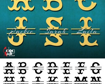 Split Mermaid Fish Tail Alphabet SVG DXF Cut Files Monogram Font Cuttable Letters Vinyl Iron On Heat Press Transfer Silhouette Cricut JB-817