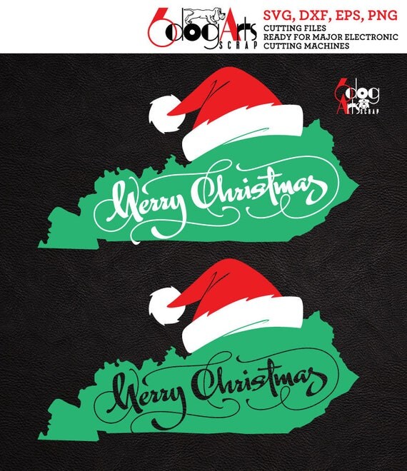 Download Kentucky Christmas Map Digital Cut Files SVG DXF Cuttable