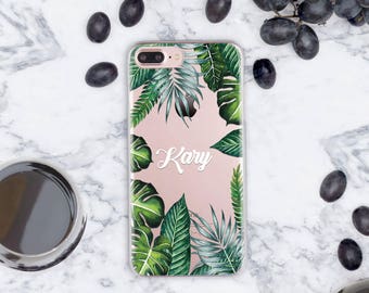 Summer 7 iPhone Case Clear iPhone 7 Plus Case iPhone SE Case Palm Leaves iPhone Case Clear iPhone 6 Case iPhone 5 Case Tropic Case cn011