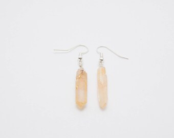Honey Crystal Earrings, Honey Quartz Earrings, Honey Crystal Dangle Earrings, Amber Crystal Earrings, Amber Earrings, Honey Earrings