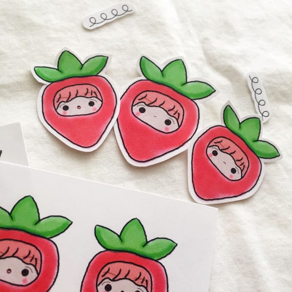exo baekhyun strawberry stickers exo stickers kpop stickers