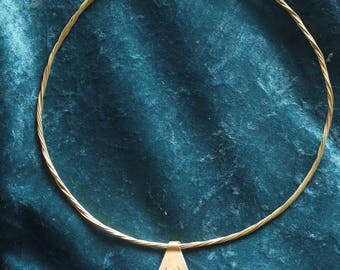 Necklace in bronze and turquoise