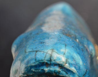 Handmade Raku Fired Ceramic Fish Decorative Sculpture