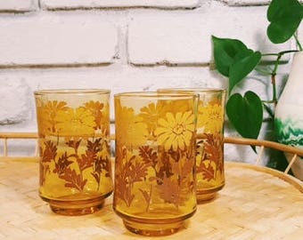 Vintage 70's Juice Glasses / Set of 3