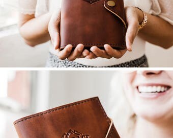 SHIPS FAST! Leather Journal Refillable - Bridesmaids Groomsmen, Wedding Handmade in Portland Oregon