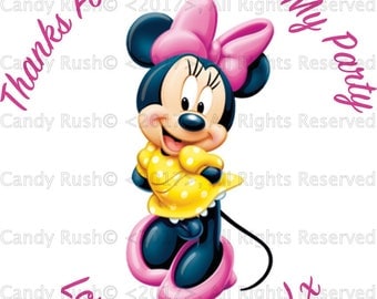 Personalised Minnie Mouse Birthday Party Stickers, Birthday Party Label, Birthday Party Tags, Sweet Cone Labels, Party Favour Stickers, Bags