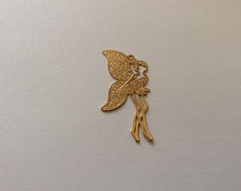 Gold plated 18 k 40 * 18mm fairy print