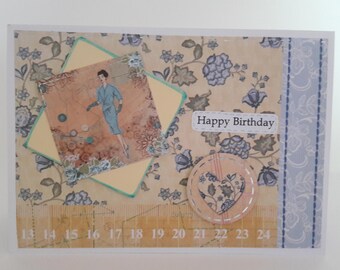 Vintage Lady Handmade Birthday Card