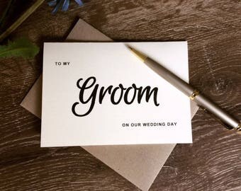 to my groom on our wedding day, to my groom card, card for groom, wedding day card to my groom, groom gift, husband card