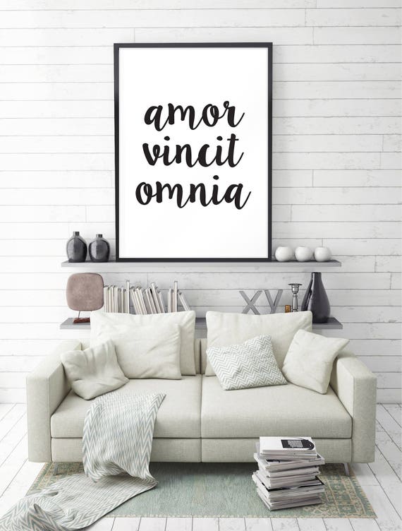 Amor Vincit Omnia Love Conquers All Latin Quote Print