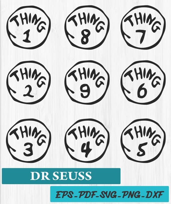 Dr Seuss svg dr Seuss clipart silhouette thing one thing