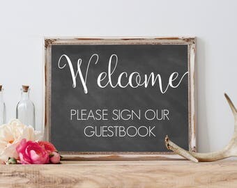 Please Sign Our Guestbook Sign Printable Chalkboard