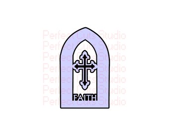 Faith SVG and Studio3 Cut File - Faith Cross Cut File - Cross svg File - Cross Silhouette File - Religious svg File - Cross Studio3 File