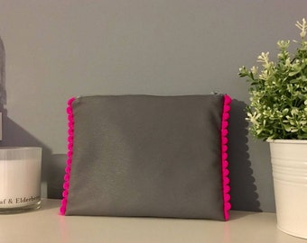 Handmade Pom Pom Clutch Bag