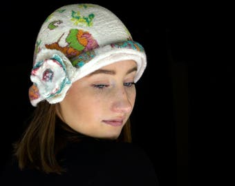 Felt Hat Felted Hat Cloche hat Felted wool hats hats Felt hat for women unique felt hat Felt hats Felt Cloche