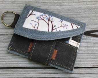 Vegan Minimalist Wallet, Eco-friendly TREE Wallet, Waxed Ultra Suede, Wedding Bridesmade Gifts, Business Gifts