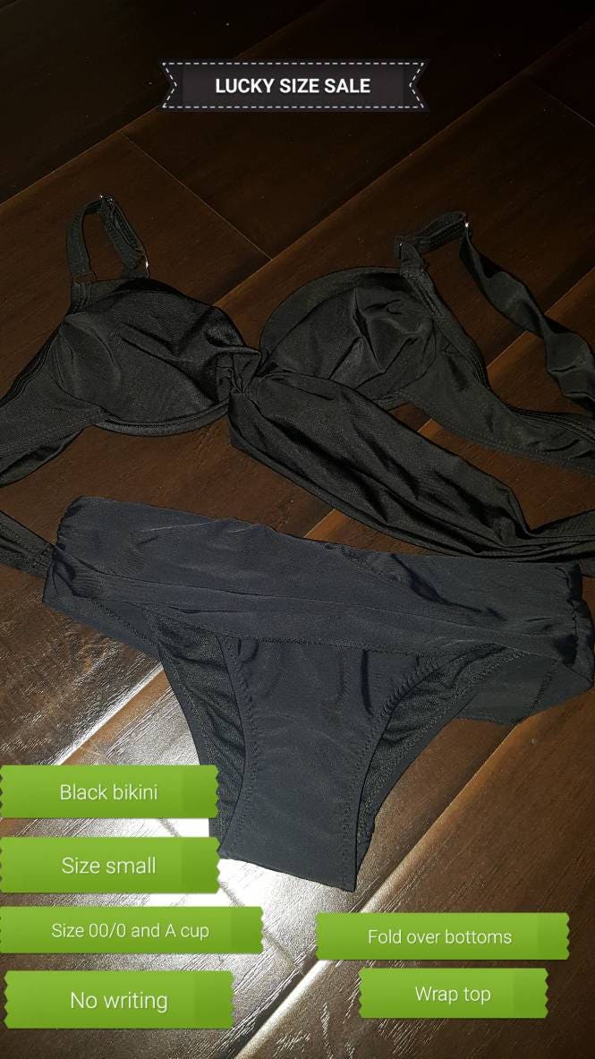 black fold down bikini bottoms