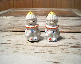 Vintage Clown Salt and Pepper Shakers