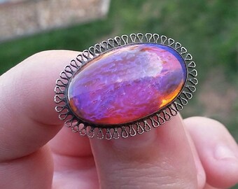 Vintage Sterling Silver Dragons Breath Brooch Pin