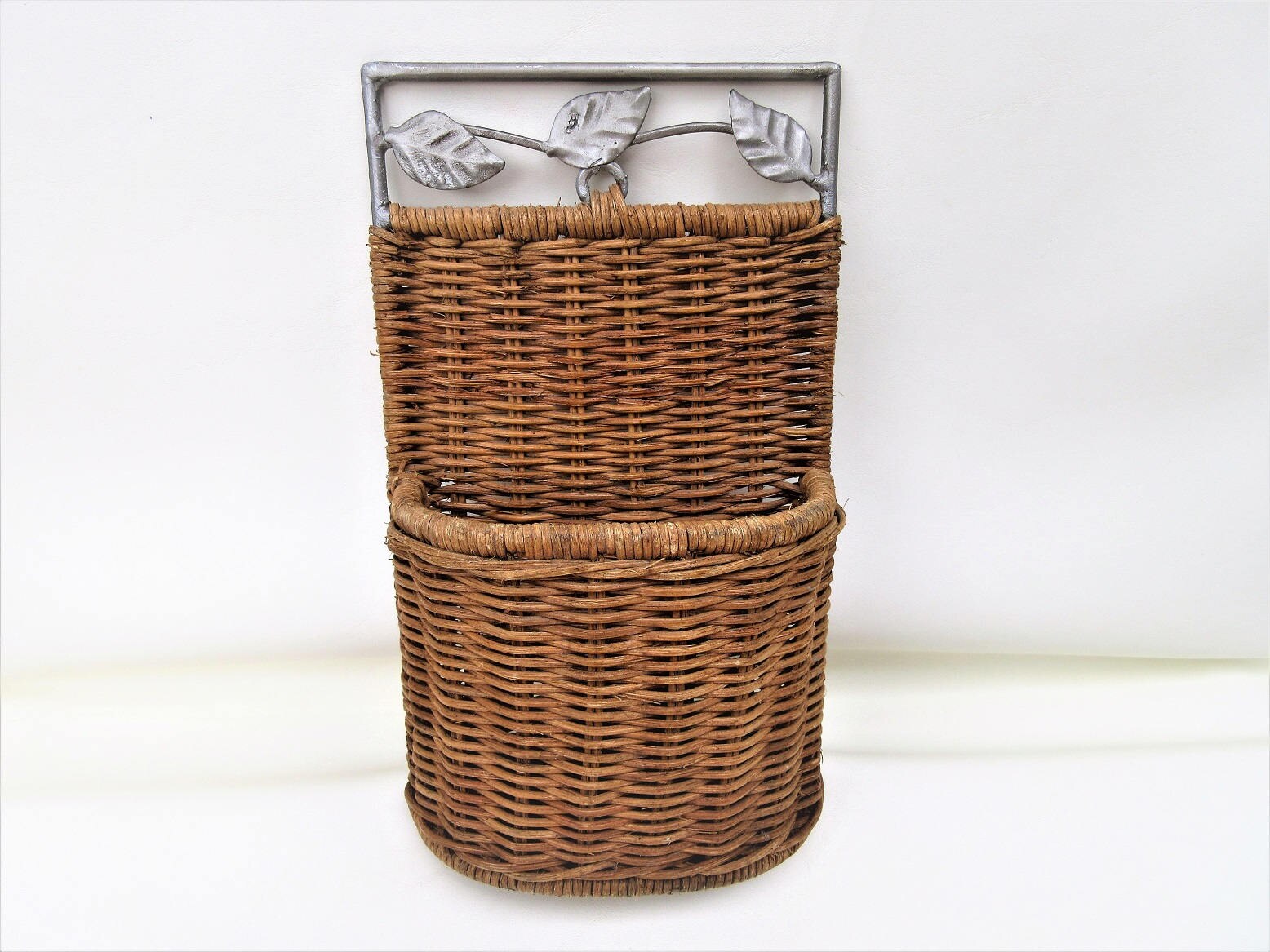 Vintage Wicker Wall Basket Letter Holder Bohemian Wall