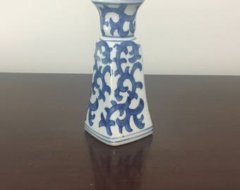 Candle Holder Blue White Candle Holders Chinoiserie Oriental Chinese Candlestick
