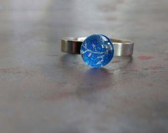 Adjustable band ring ~ blue ring ~ adjustable ring band ~ everyday ring ~ delicate ring ~ stainless steel ring ~ hypoallergenic ring