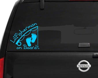Baby on Board Decal, Fishing Decal, Outdoors Decal, Window Decal, Car Decal, Kids on Board, Great Gifts for Moms Dads Window Sticker