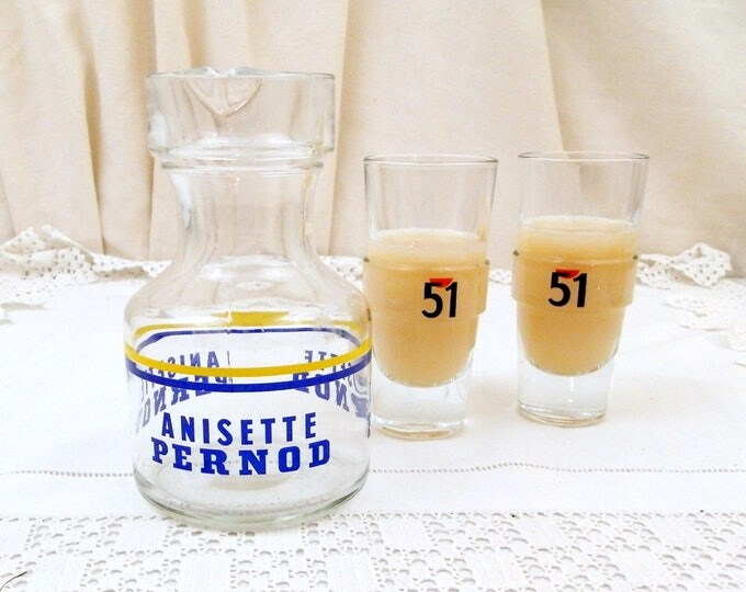 Vintage French Anisette Pernod Aperitif Drink Water Carafe / Bottle, South of France Cote D'Azur Drinks, Ricard Pernod Retro Home Barware