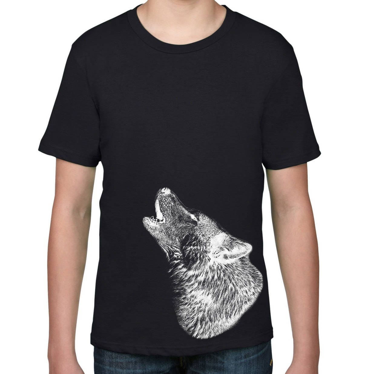 Kids Clothing Kids Shirt Howling Wolf Tshirt Wolf T Shirt