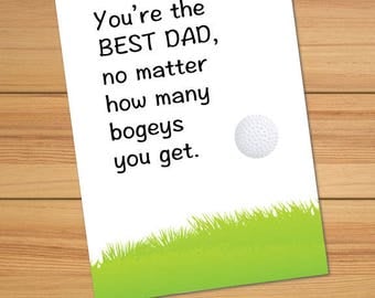Father's Day Golf Funny Greeting Card - Printable - DIY - 5x7