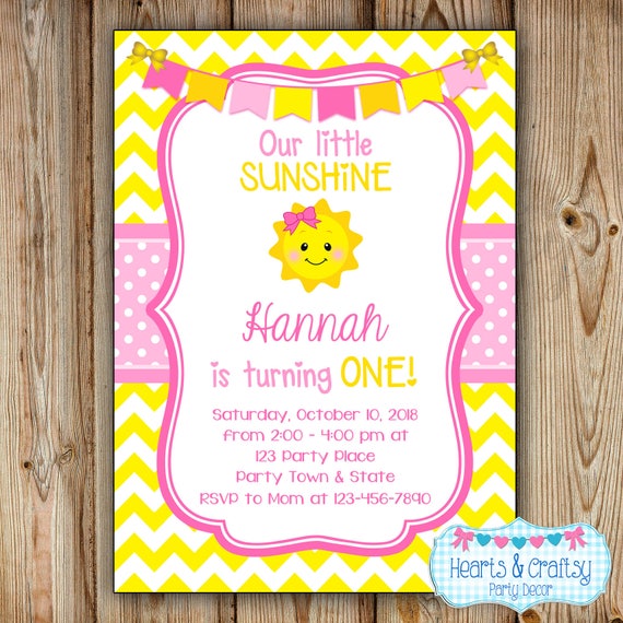 You Are My Sunshine Birthday Party Invitations 1