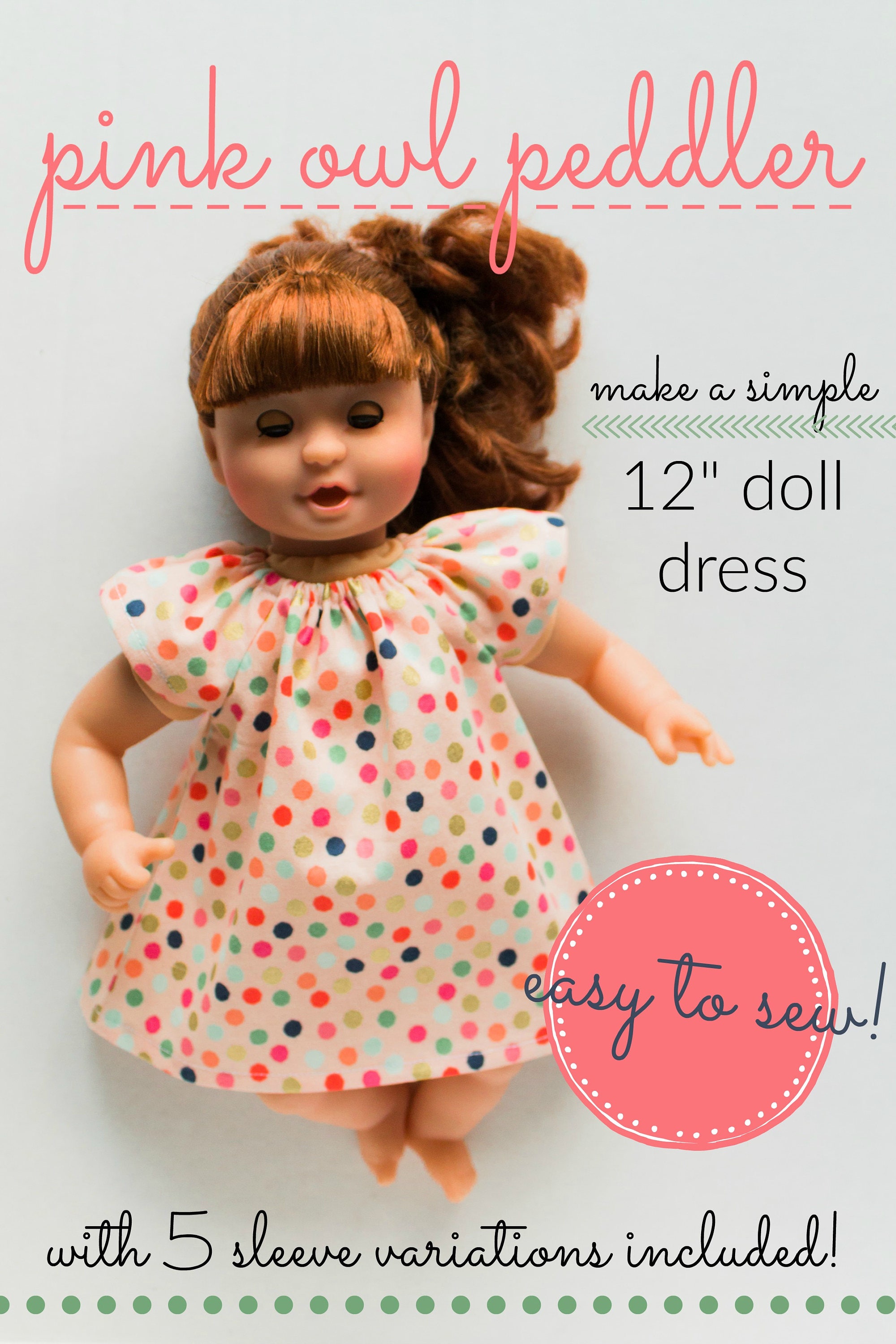 12 inch Doll Dress Pattern 1213 inch Doll Clothes Baby