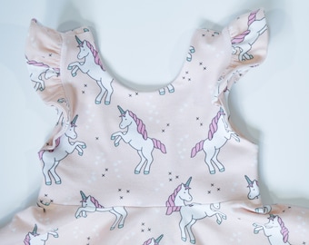 Baby girl unicorn dress - birthday dress - special occasions - toddler dress - unicorn dress - pink girls dress - twirl dress for baby girl