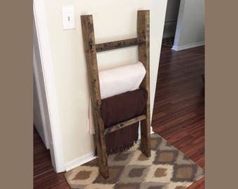 Blanket ladder, towel ladder, rustic ladder, home organization, towel rack